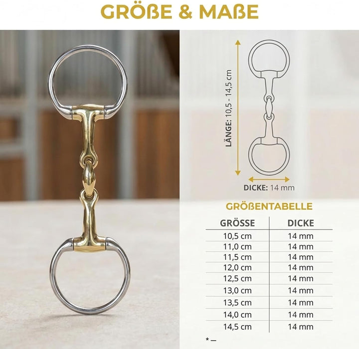 ARBO-INOX Gebiss Olivenkopfgebiss Argentan QHP doppelt gebrochen 10,5cm, 10,5cm