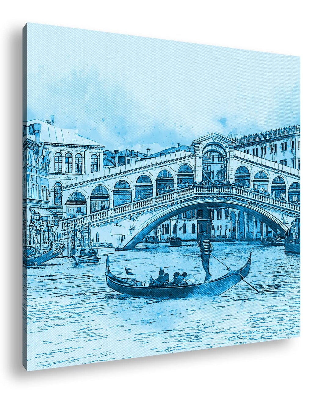 deyoli Venedig und Seine traumhaften Gondelfahrten Format: 40x40 Effekt: Monocrome Blau als Leinwand