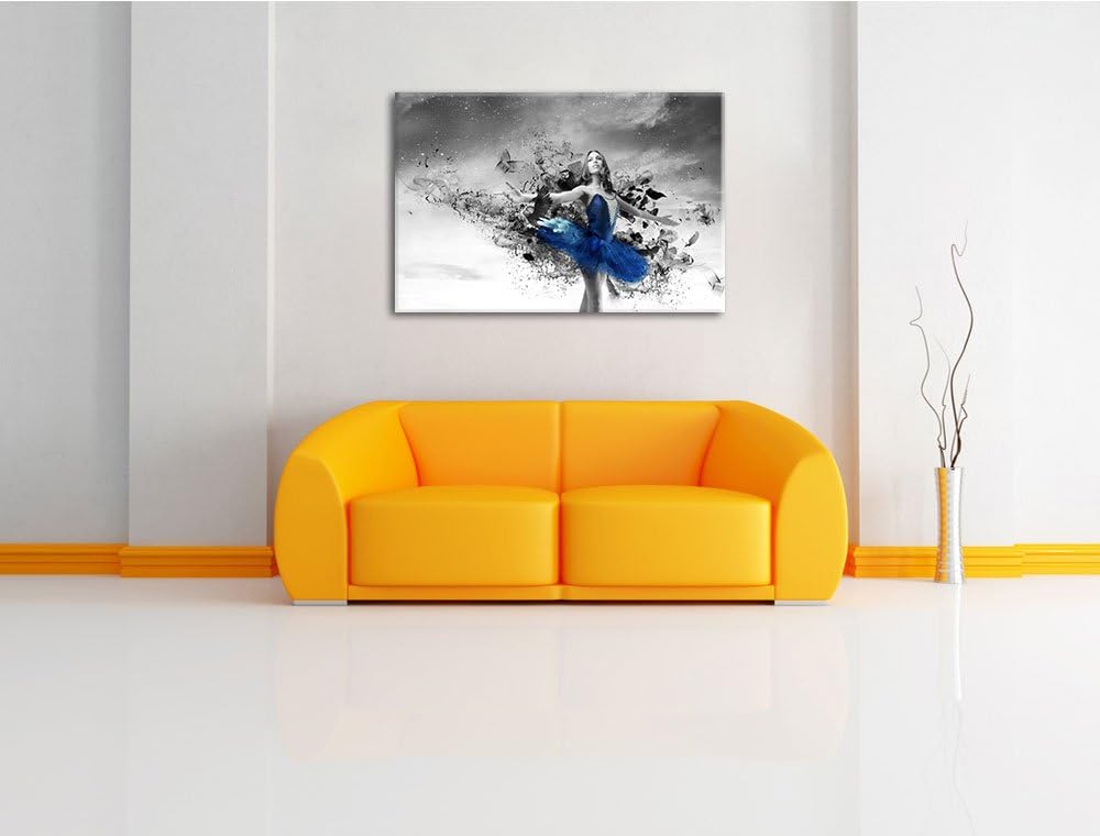 schöne Ballerina schwarz/weiss Format: 100x70 auf Leinwand, XXL riesige Bilder fertig gerahmt mit Ke