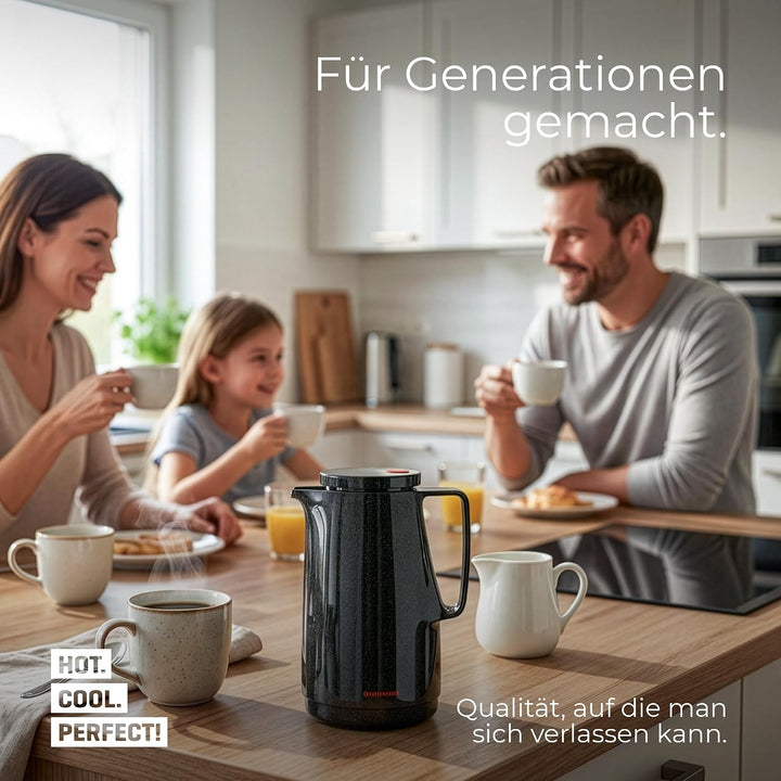 Rotpunkt Isolierkanne 760" 1,0l in schwarz, Edelstahl, 20 x 10 x 10 cm, Schwarz