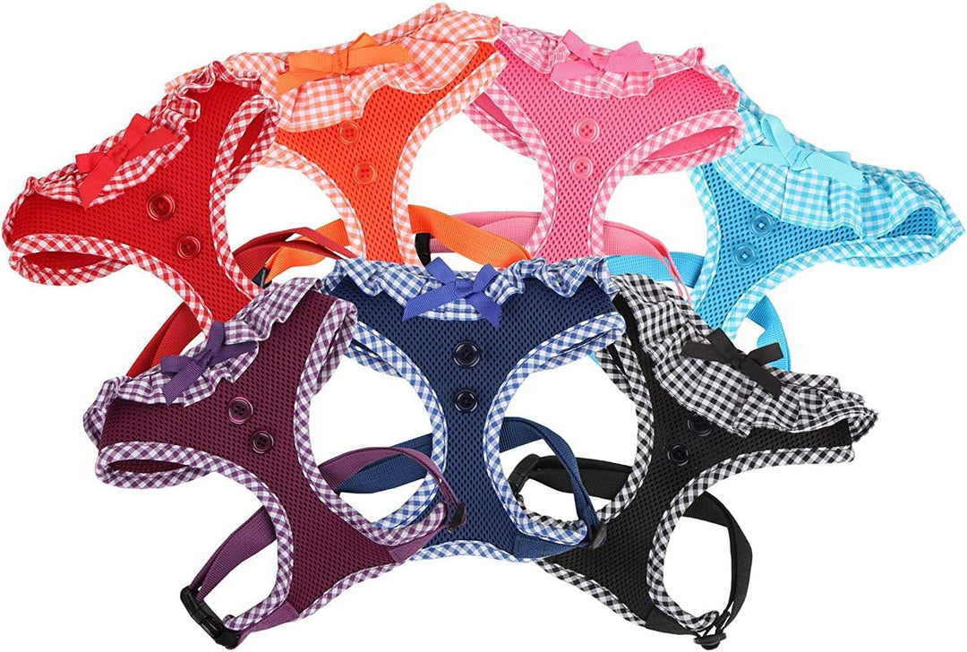 Puppia Vivien Hundegeschirr für kleine Hunde - verstellbar und sehr weich - Karierte Ränder - Auch a