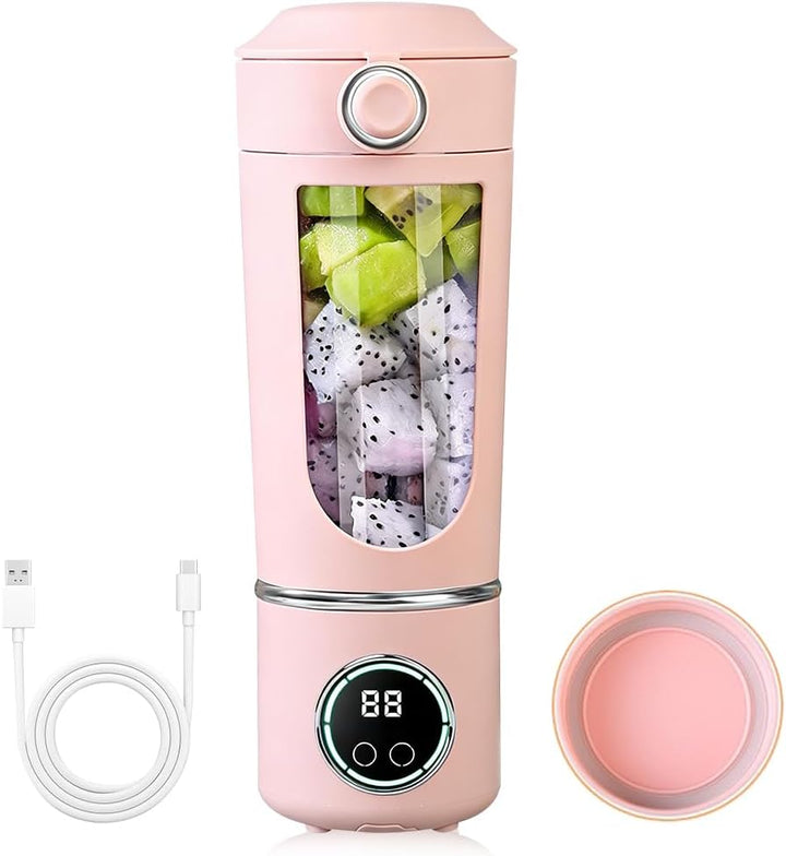 700 ML Tragbarer Mixer Smoothie Maker To Go, SGZIOO Portable Blender mit LED Display, 12 Klingen, Kl