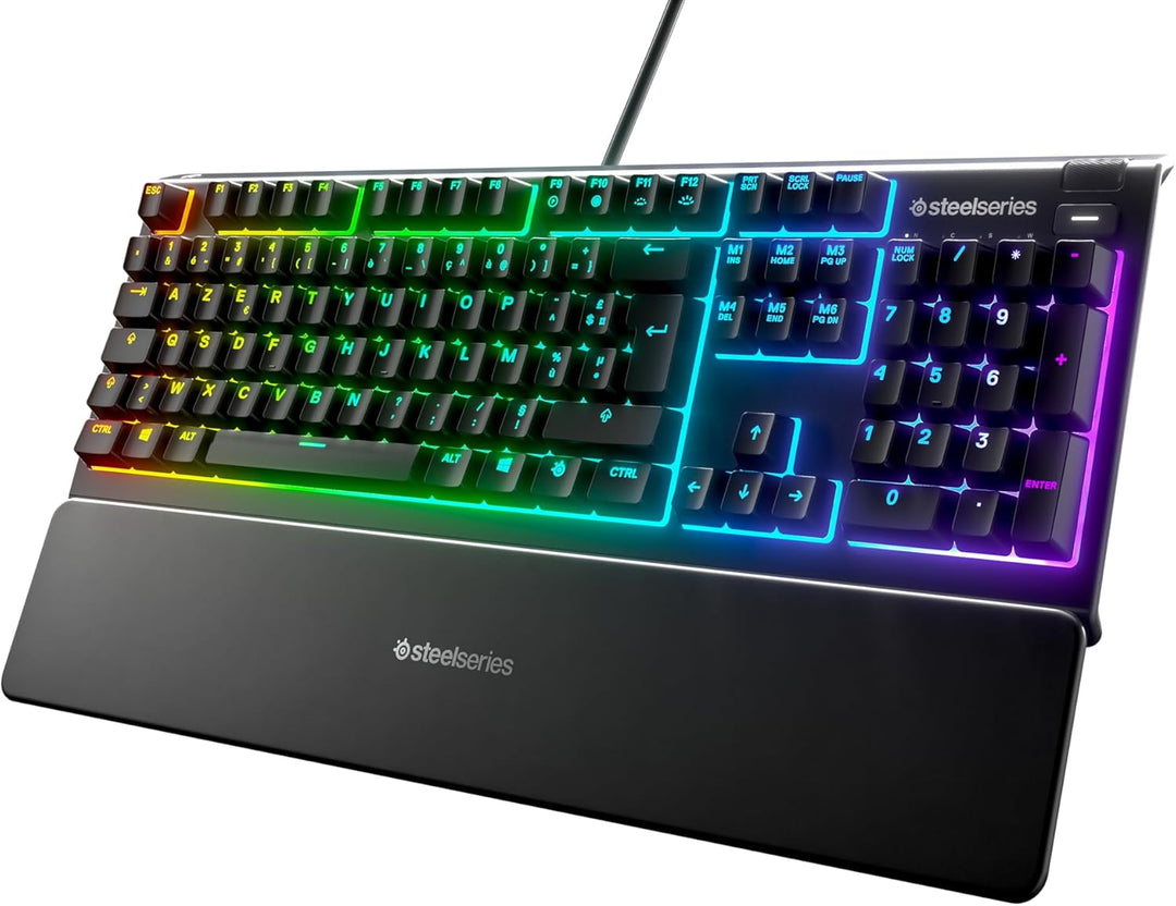 SteelSeries Apex 3 - Gaming Tastatur - 10-Zonen RGB-Beleuchtung - Premium magnetische Handballenaufl