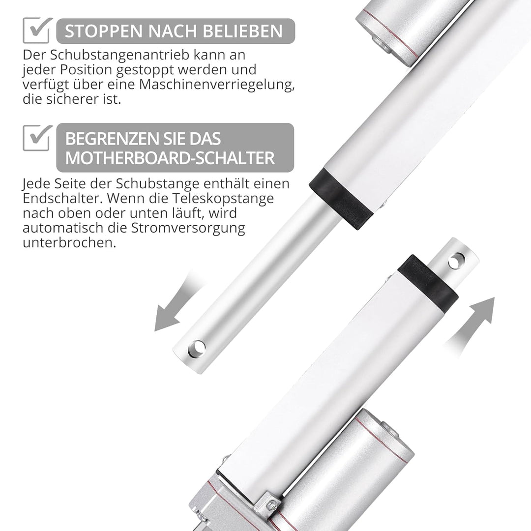Justech Linearmotor Linearantrieb 12V Spindelantrieb Stellmotor Verstellantrieb Toröffner Linear Act