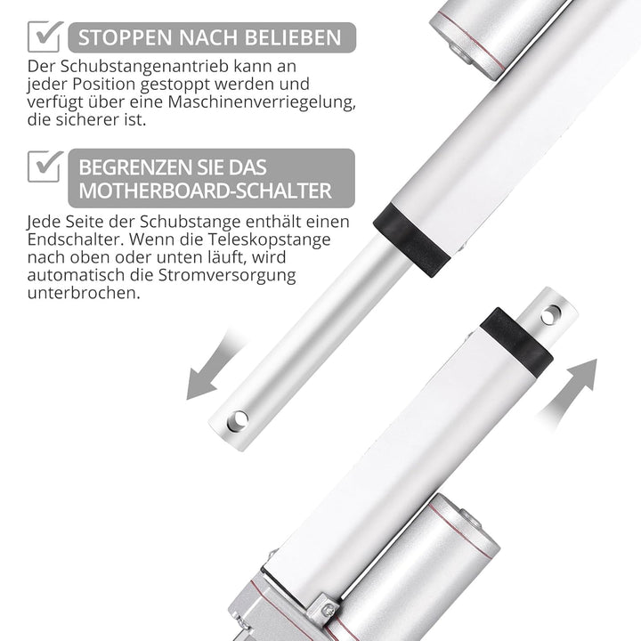 Justech Linearmotor Linearantrieb 12V Spindelantrieb Stellmotor Verstellantrieb Toröffner Linear Act