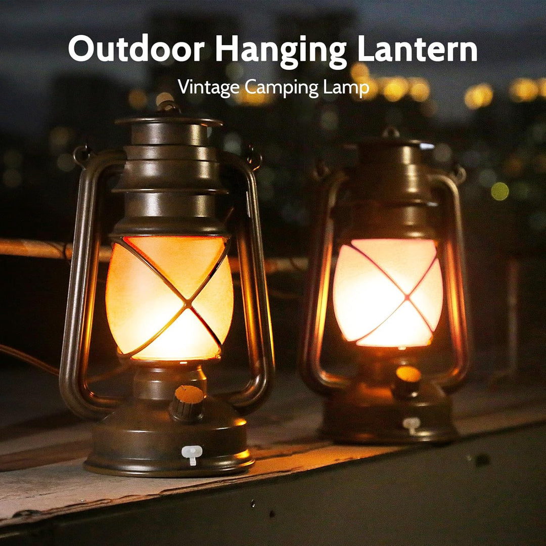 KINGLEAD LED Vintage Laternen,4 Dimmbare Lichtmodi,Laternen für draussen Hängende Wasserdicht LED mi