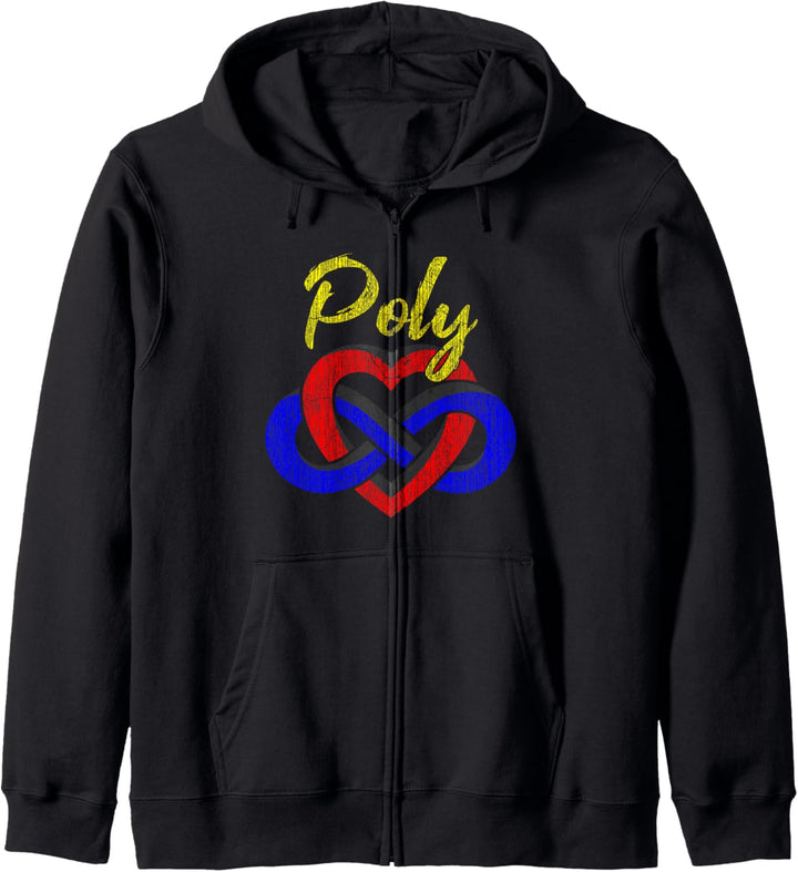 Symbol für Polyamorie, Vintage-Look, Poly Kapuzenjacke
