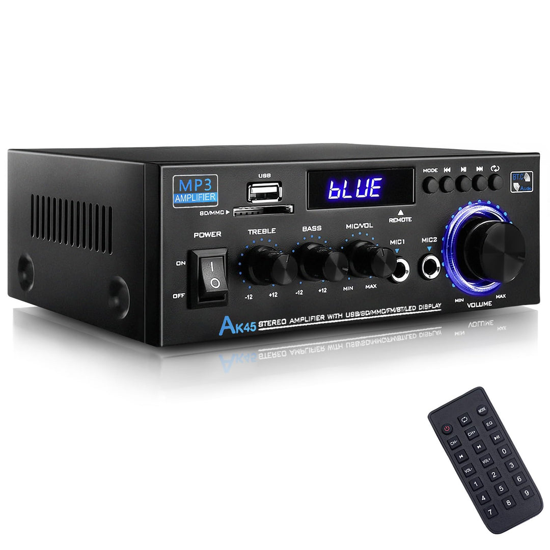 Stereo-Empfänger und Verstärker, Heim-Audio, Bluetooth, 5.0 A, Heimverstärker, FM-Radio, USB, SD-Kar