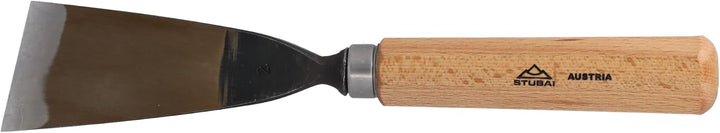 STUBAI Stemmeisen Stechbeitel Serie 52 - Form 2 | Gerades Balleisen, schräg - 55 mm, mit Holzgriff,