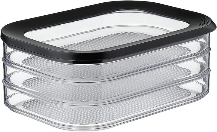 Mepal – Käse- und Wurstdosen-Set Meat and Cheese Nordic Black – Modula Vorratsdosen Set mit Deckel –