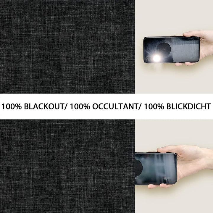 always4u Vorhang Blickdicht 100% mit Ösen, Elegente Gardinen Wohnzimmer Modern Abdunkelnde Vorhänge