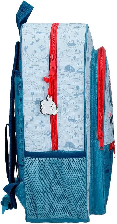 Disney Mickey Road Trip Blau Schulrucksack 30x38x12 cm Polyester 13,68L, Schulrucksack