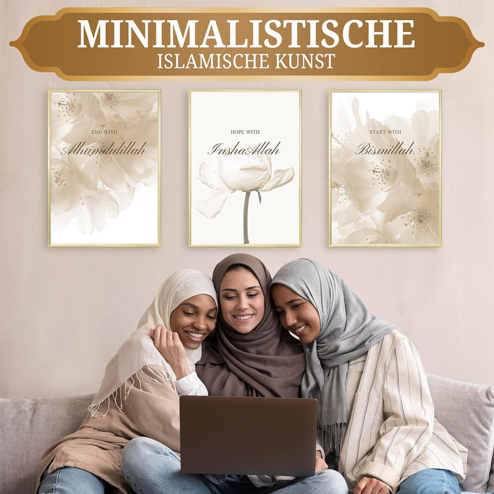 HAVA Artwork Beige Dream Poster Set, Islamische Poster, Islamische Bilder, Islamische Dekoration, Is