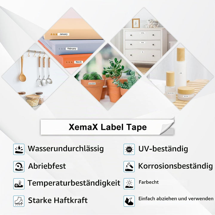 3x XemaX Kompatibel Schriftband Ersatz für Brother P-touch Bänder 18mm TZe-641 TZe 0,7&