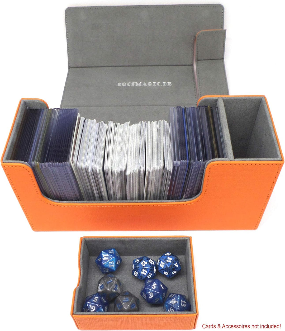 docsmagic.de Premium Magnetic Tray Long Box Orange Small + 2 Flip Boxes - Orange Small + 2 Flip Boxe