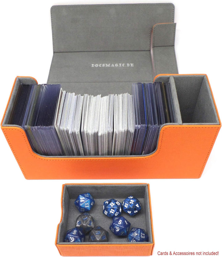 docsmagic.de Premium Magnetic Tray Long Box Orange Small + 2 Flip Boxes - Orange Small + 2 Flip Boxe
