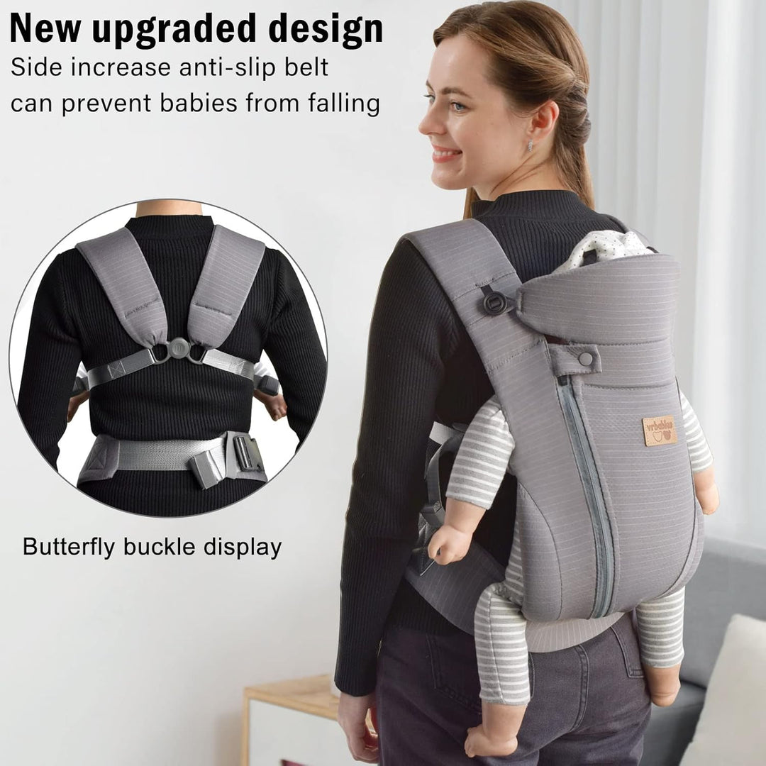 vrbabies Babytrage für Neugeborene ab Geburt,Upgrade Weich Ice Silk Babytrage mit Verstellbarer Gürt