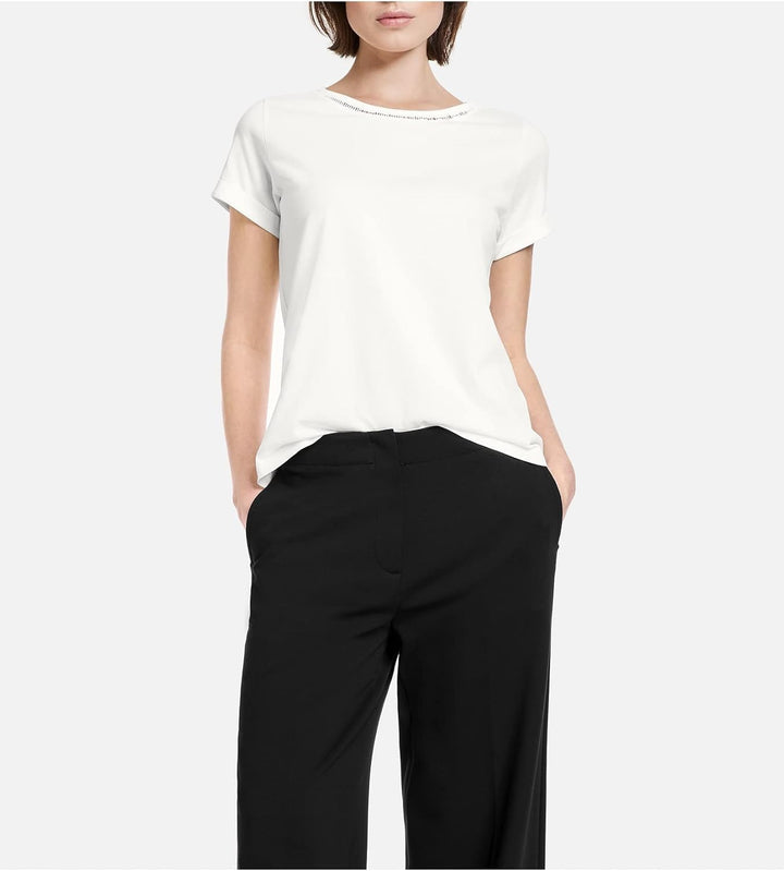 Taifun Damen T-Shirt, 36 Offwhite