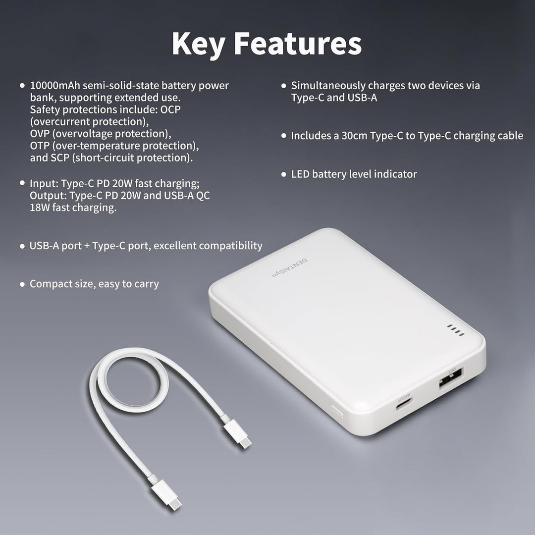 Halbfestkörper Power Bank, 20w10000 mAhsemi-solid Battery mit Schnellladefunktion, ausgestattet mit