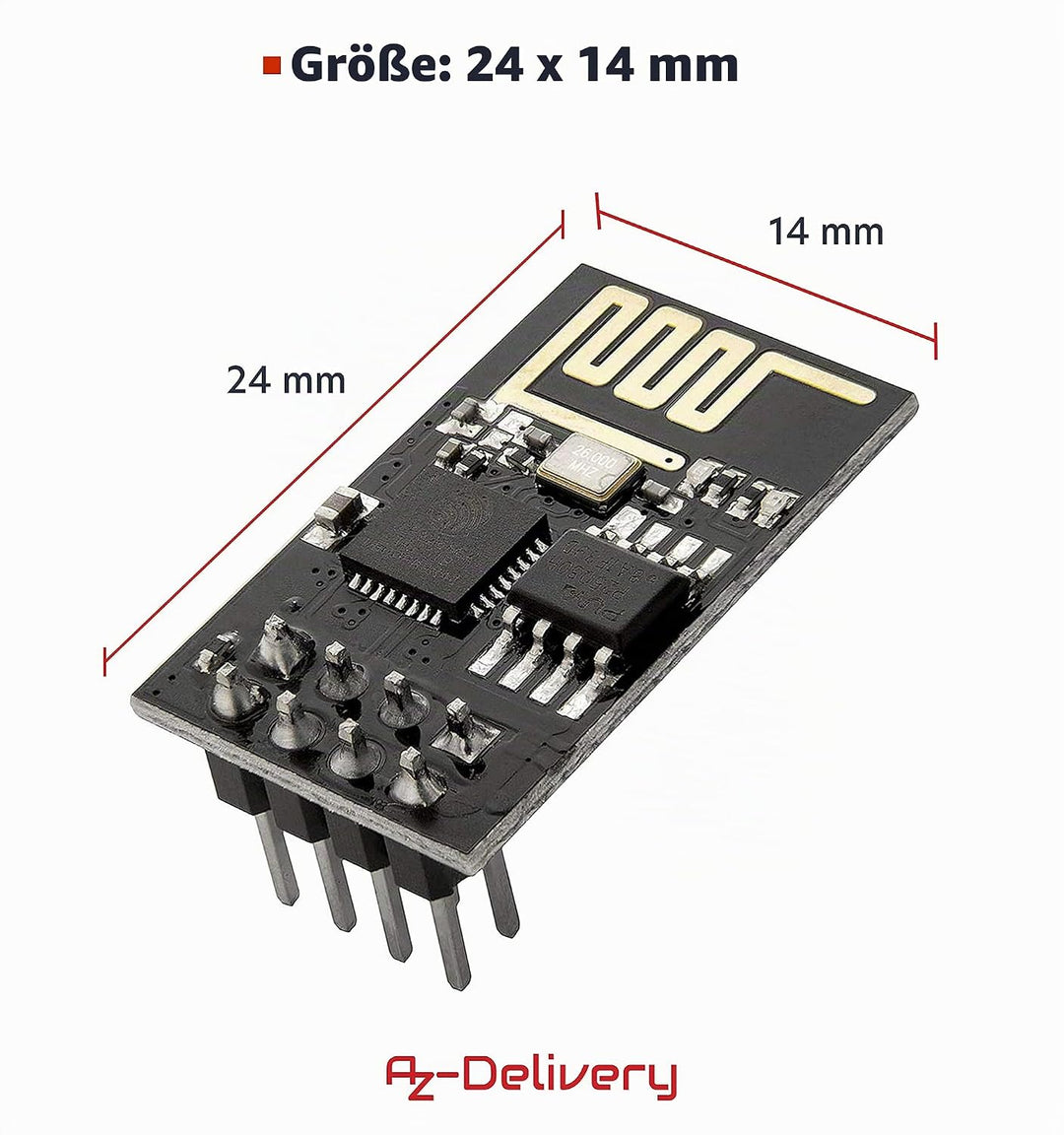 AZDelivery 3 x ESP8266 ESP-01S WLAN WiFi Modul kompatibel mit Arduino und Raspberry Pi inklusive E-B