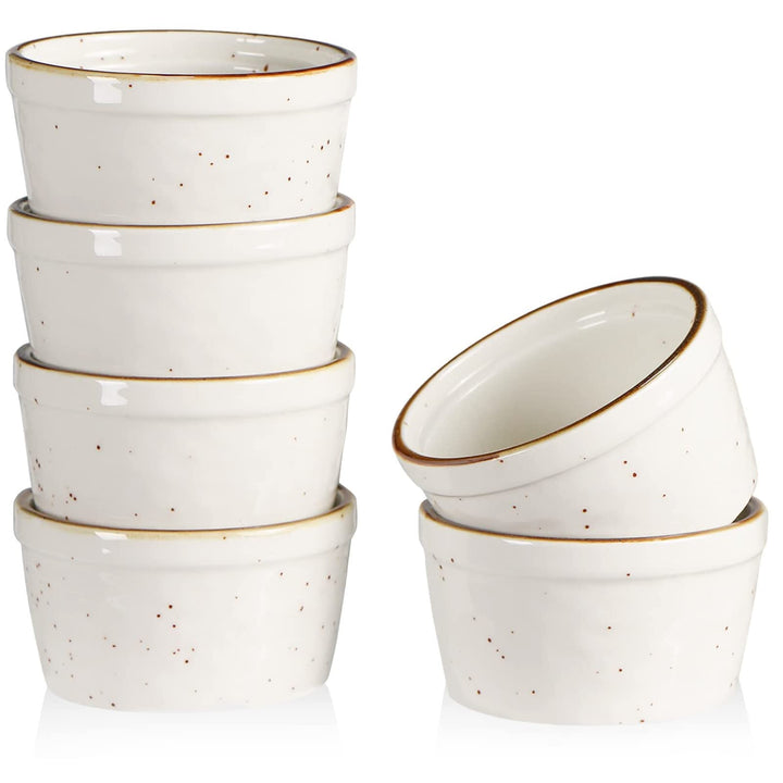 ONEMORE Auflaufförmchen aus Keramik, 227 ml, spülmaschinenfest, Mini-Schalen für Pudding, Souffle, E