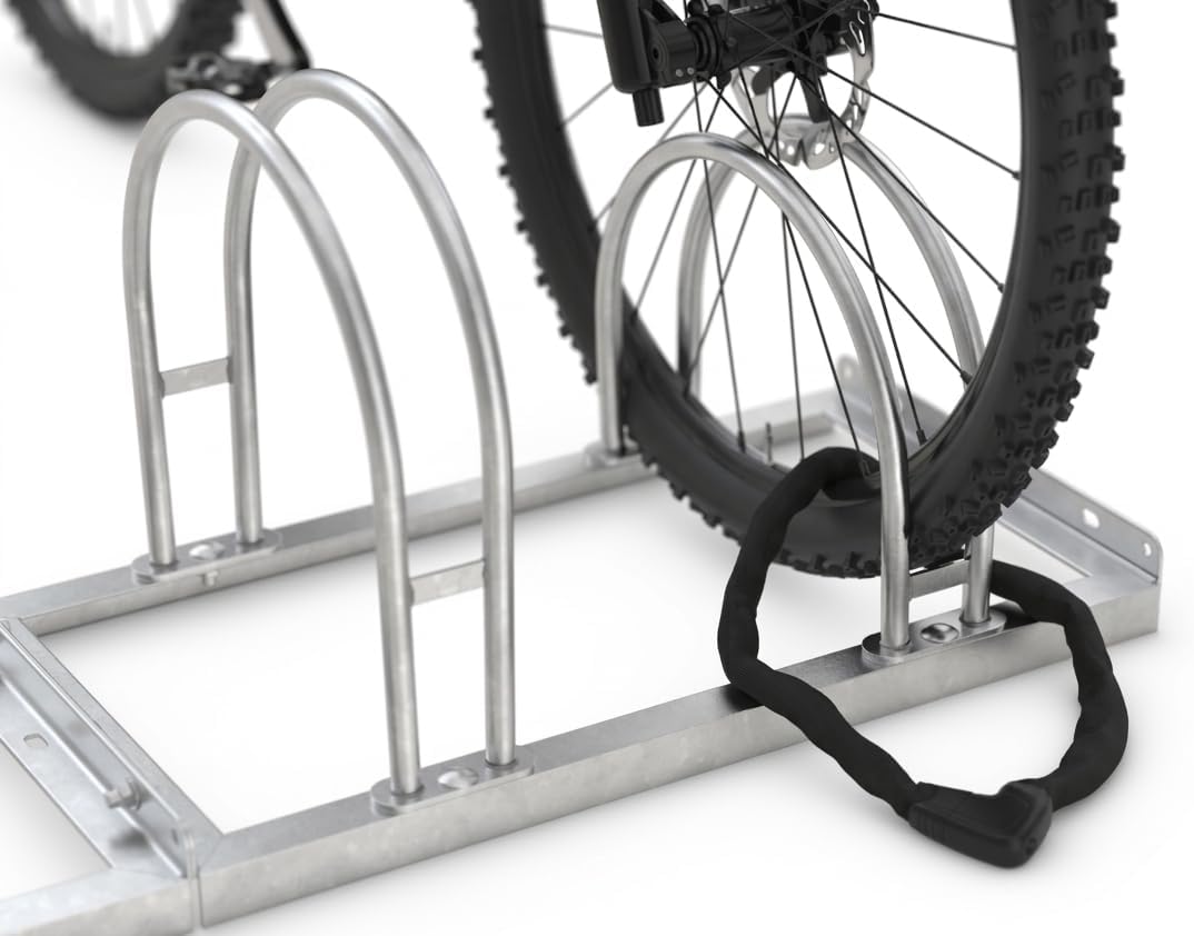 Bogenparker 5158 | Fahrradständer für 8 Fahrräder | beidseitige, abwechselnde Hoch-/Tiefeinstellung