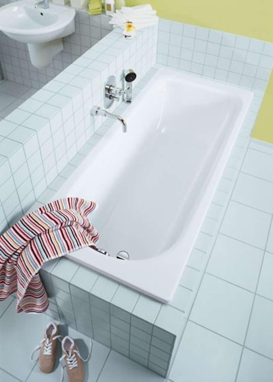 Kaldewei Badewanne Saniform Plus Modell 375-1 180 x 80 x 42 cm, alpinweiss mit Perl-Effekt