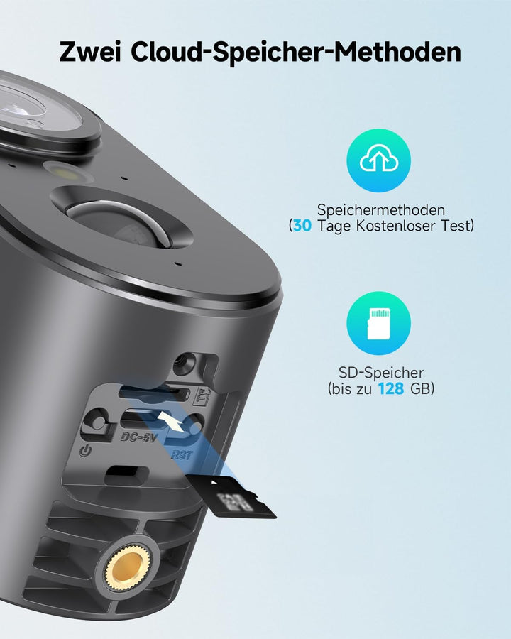 2K Überwachungskamera Aussen Akku/Solar - Kamera Überwachung Aussen WLAN mit Farbige Nachtsicht, Kab