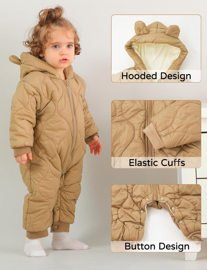 AIEOE Snowsuit Baby Daunenjacke Schneeanzug Winter Kapuzen Strampler Kleinkind Mädchen Jungen Jumpsu