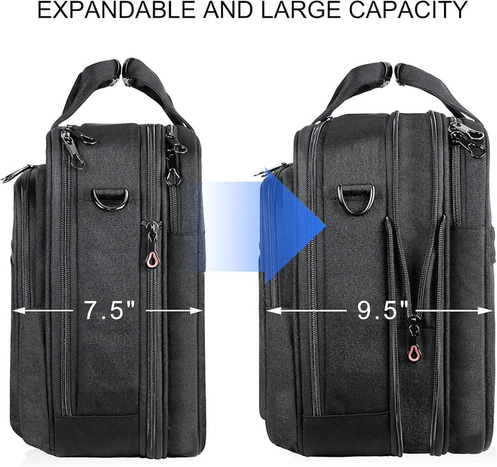 KROSER Laptoptasche Stilvolle Schultertasche Passt bis zu 17,3 Zoll Aktentasche Erweiterbare Wasserd