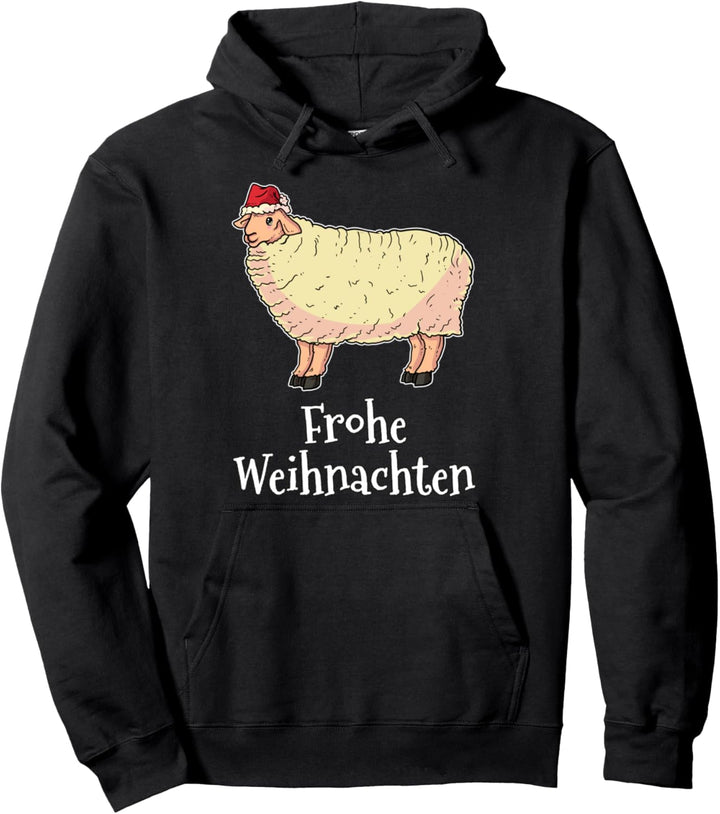 Frohe Weihnachten Schaf Weihnachtsmütze Geschenk Schaf Pullover Hoodie