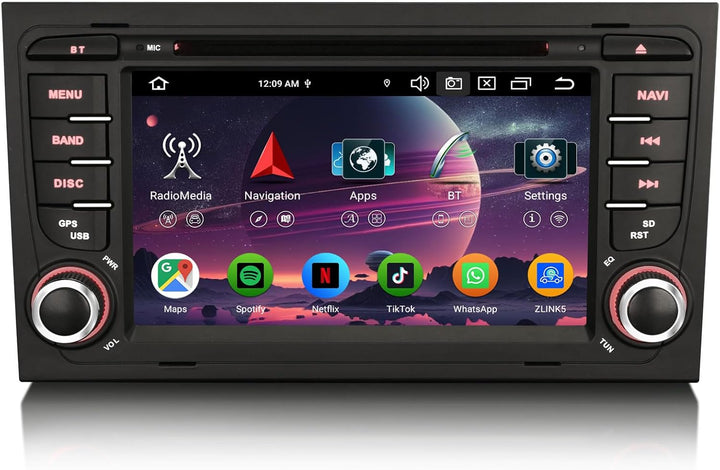 Erisin 7 Zoll 8-Kern 4GB+64GB Android 12 Autoradio Bluetooth mit GPS Navigation Für Audi A4 S4 RS4 R