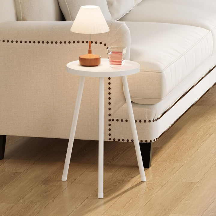Kleiner Tisch Runder Beistelltisch LET520W | Praktischer Nachttisch|Vielseitiger Blumenständer|Ideal