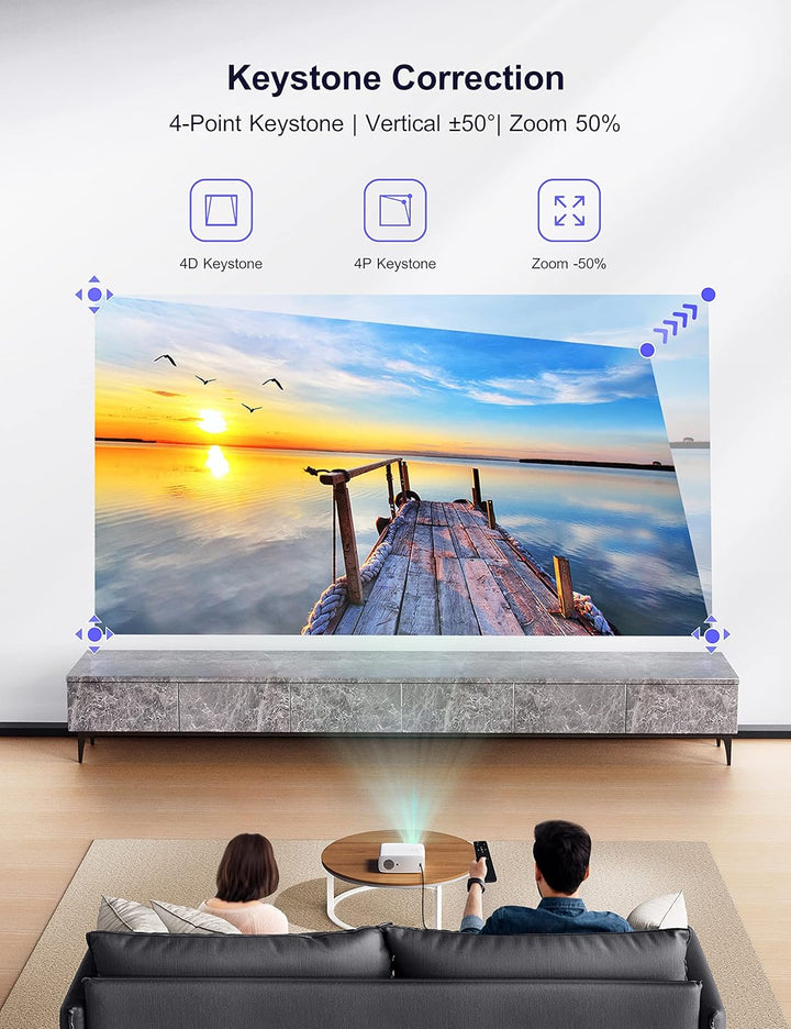 Beamer, Full HD 1080P 9800 Lumens Beamer 5G WiFi Bluetooth, Beamer 4K Video, WiMiUS LED Heimkino Pro
