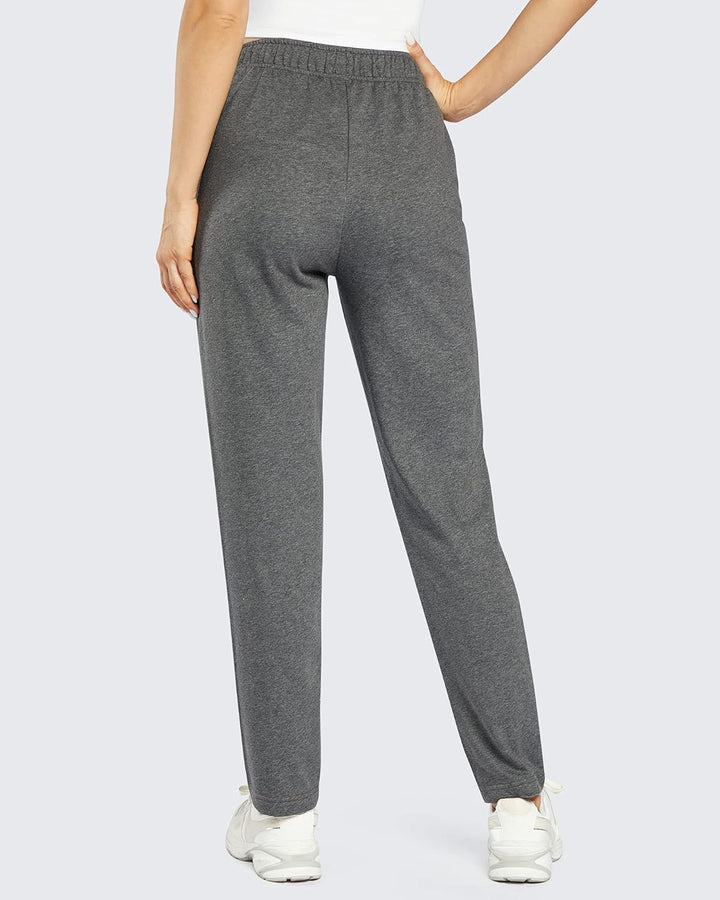OUGES Jogginghose Damen Sporthose Lang Hose Baumwolle Freizeithose Trainingshose mit Taschen für Fra