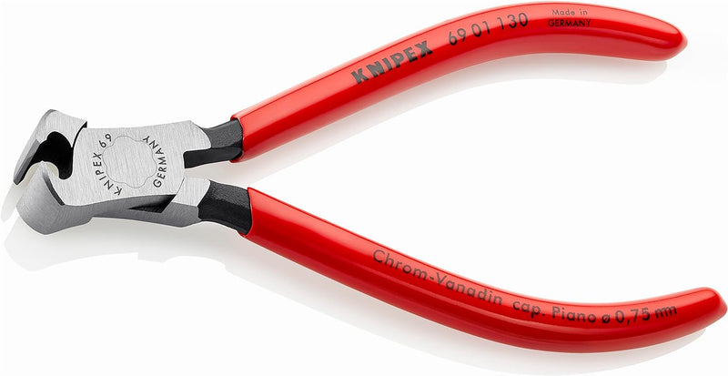 Knipex Vornschneider für Mechaniker schwarz atramentiert, mit Kunststoff überzogen 130 mm 69 01 130,