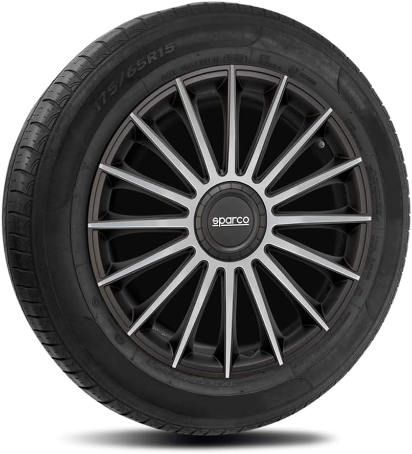 Satz Sparco Radzierblenden Torino 13-Zoll Schwarz/Silber