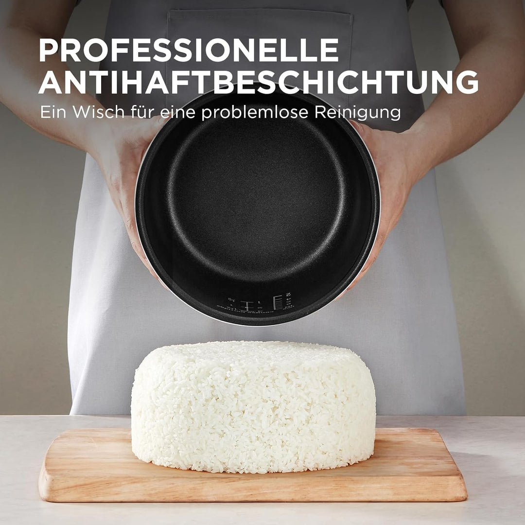 Midea Multifunktionaler Reiskocher mit Dampfgarer (10 Tassen, 1,8 Liter) 11 Multikocher-Funktionen,