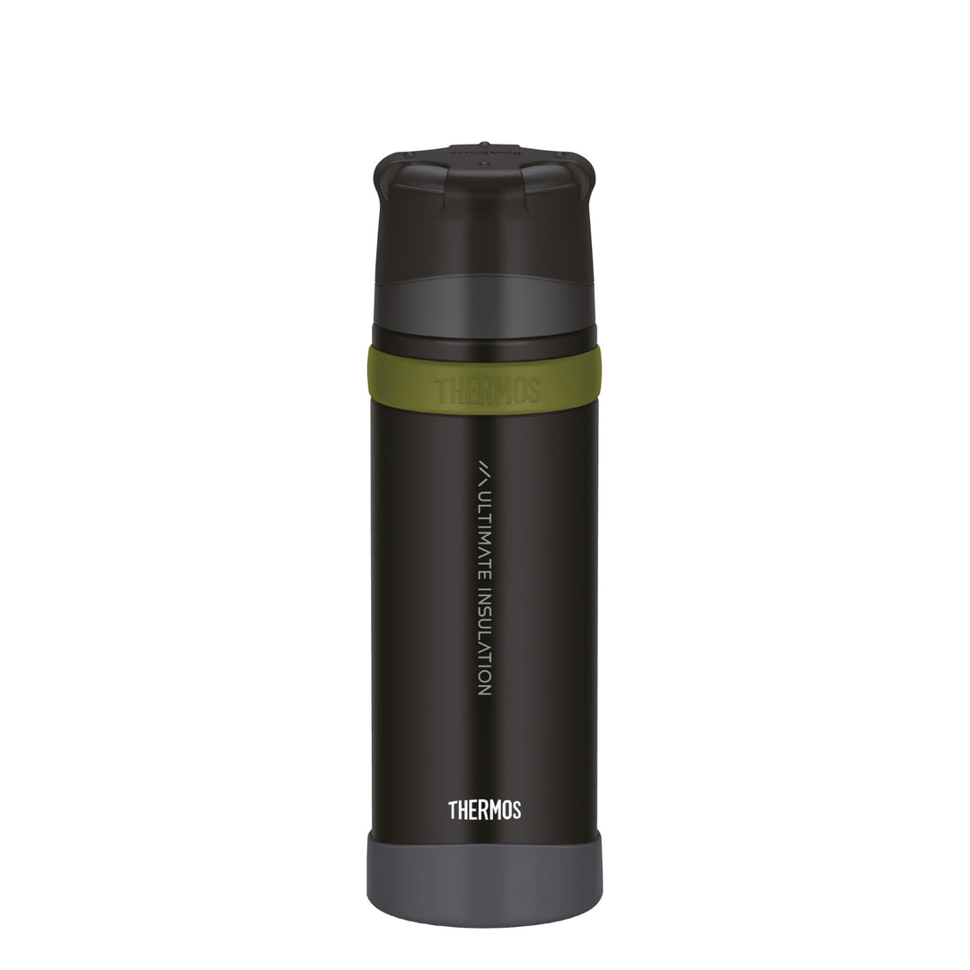 THERMOS MOUNTAIN BEVERAGE BOTTLE 0,75l, black, Thermosflasche Edelstahl mit Trinkbecher, 24 h heiss