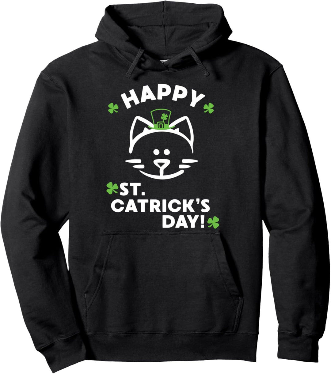 Cute Cat St. Patrick's Day Pullover Hoodie