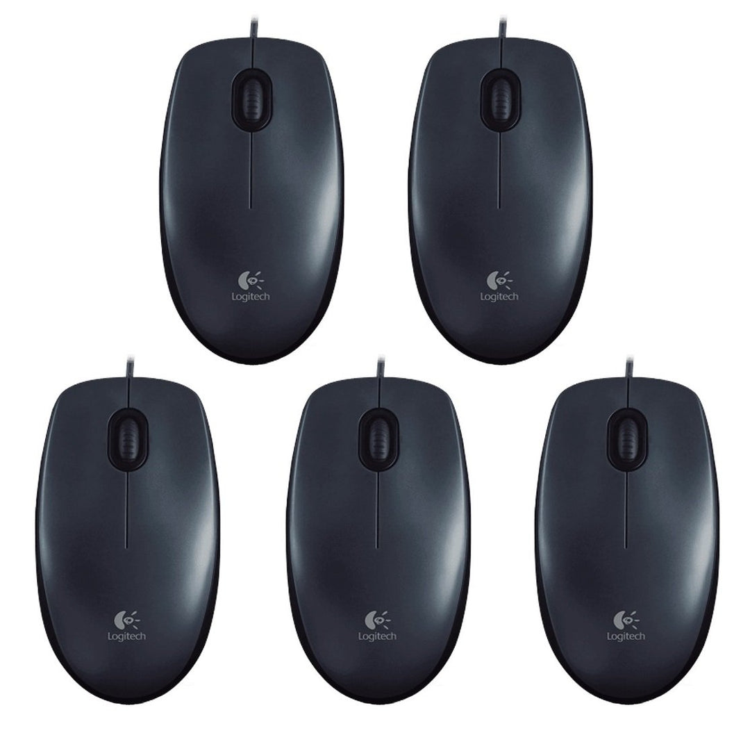 Logitech M100 Maus schnurgebunden (schwarz | 5er Pack)