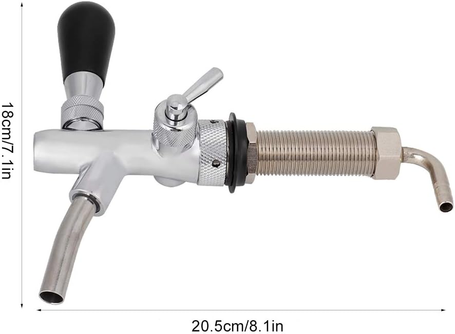 Einstellbarer Zapfhahn für Bier vom Fass mit Durchflussregler 4-Zoll Zapfhahn Kit für Homebrew Zapfb