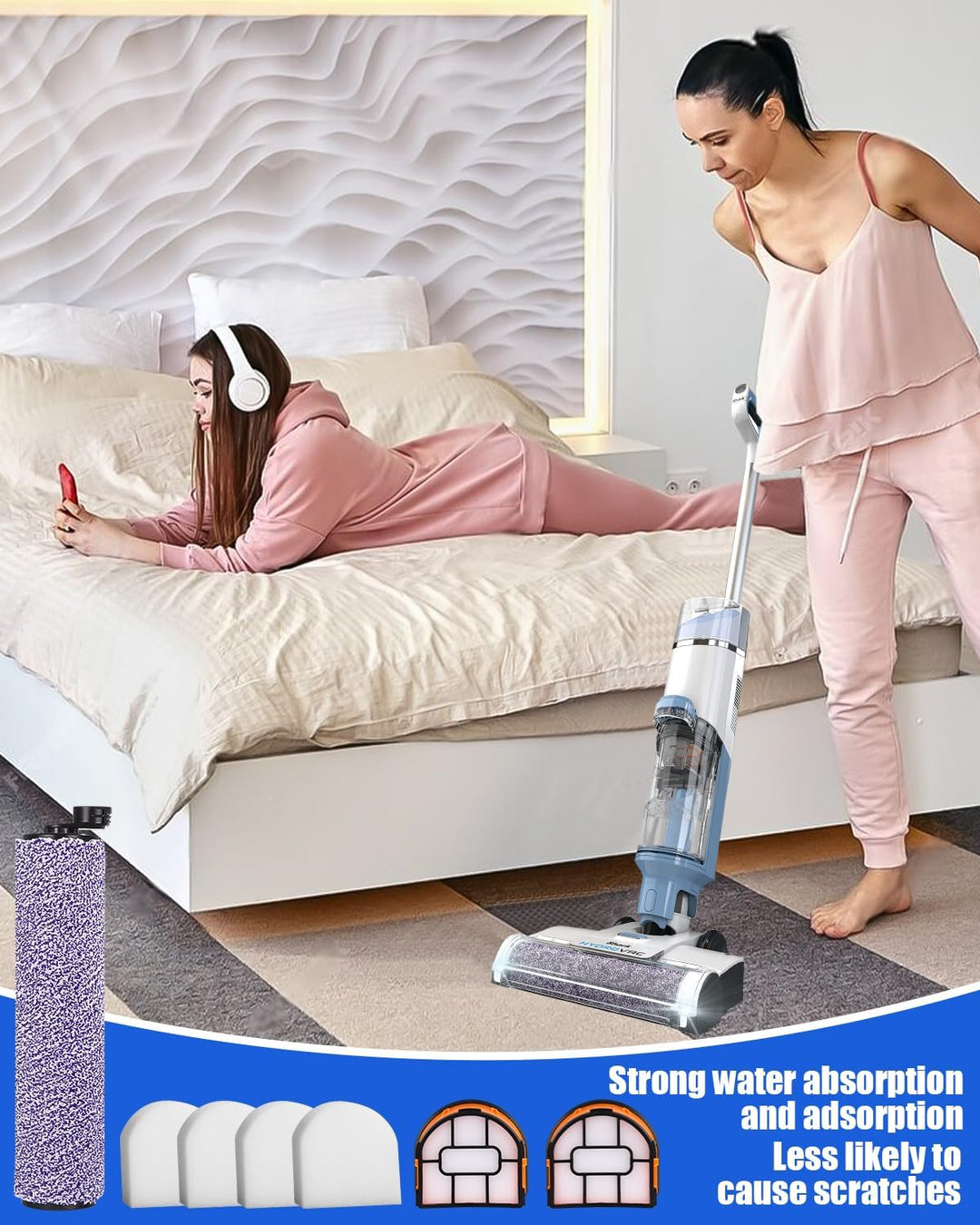 Zubehörset Bürstenwalze und Filter Zubehörset für Shark WDB1F2 für HydroVac XL 3-in-1 Staubsauger Er