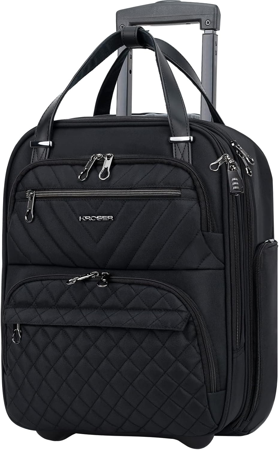 KROSER Handgepäck Koffer Trolley 40cm, Carry On Untersitzer Multifunktional 16-Zoll Leichter Über-Na