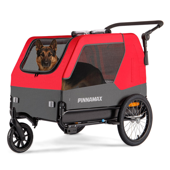 Hundeanhänger für Fahrräder – 2-in-1 Haustierbuggy, belastbar bis zu 45 kg – Fahrradanhänger für Hun