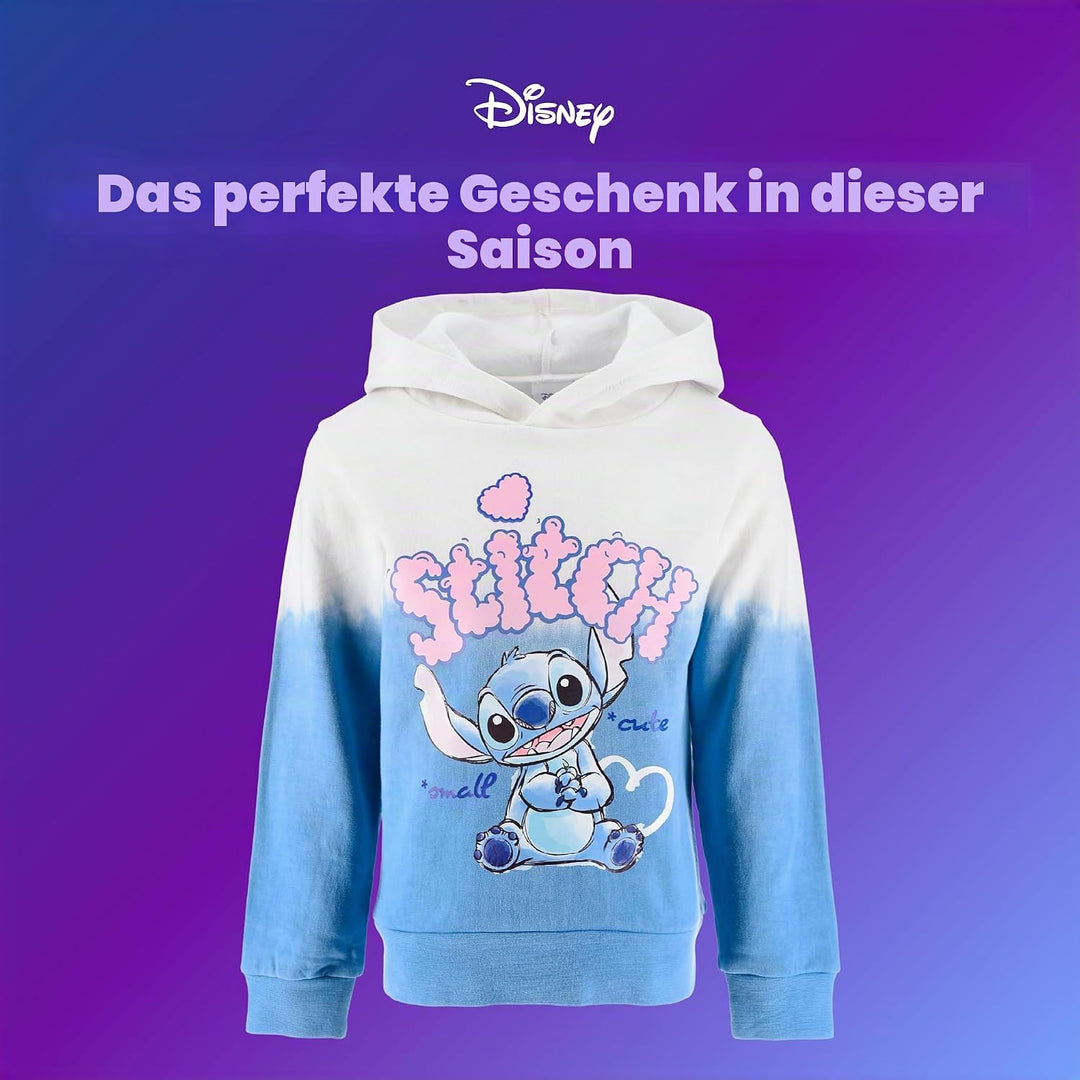 Disney Stitch Mädchen Kapuzenpullover, Sweatshirt für Kinder, Grössen 3 bis 8 Jahre 8 Jahre Blau, 8