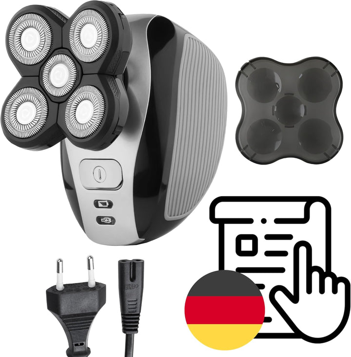 Retoo Herrenrasierer Face & Body Rasierer Herren Elektrisch IPX4 – Trimmer & Bodygroomer mit 5 Köpfe