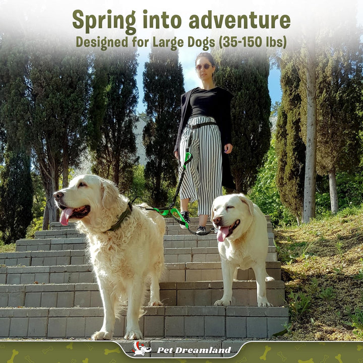 Pet Dreamland Dog Leash for Two Dogs - 2 Dogs Coupler Hands Free No Pull Tandem Dual Waist Leash for