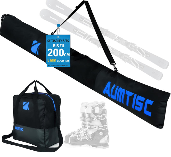 AUMTISC Skitasche und Skischuhtasche Combo - Skitaschen für Flugreisen - gepolsterte Schneeskitasche