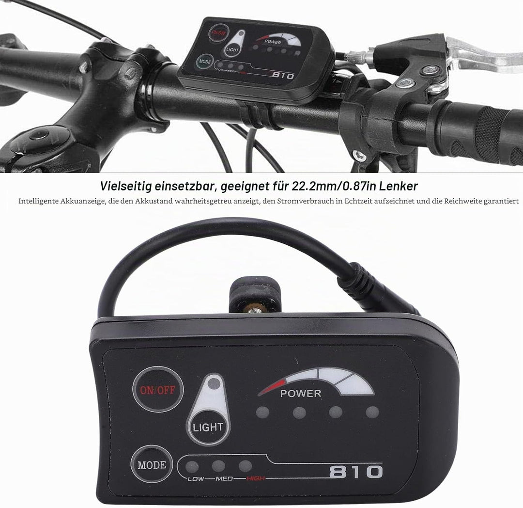 Elektrofahrrad LED Display, 36V 48V E-Bike LED Anzeigetafel Elektrofahrrad LED Anzeige Messgerät für